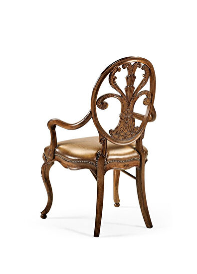 Jonathan Charles Windsor Antique Chestnut Brown Wooden Dining Room Chair - 3