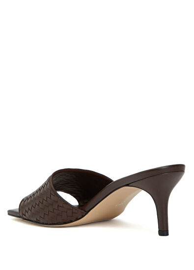 Beymen Club Brown Knitted Textured Women's Leather Slippers - 3