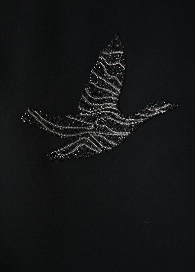 Beymen Club Siyah İşlemeli Logolu Krep Bluz - 5