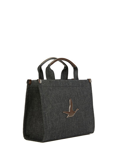 Beymen Club Lacivert Kabartma Logo Kadın Denim Çanta - 3