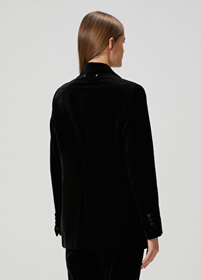 Golden Goose Siyah Kruvaze Kadife Ceket - 4