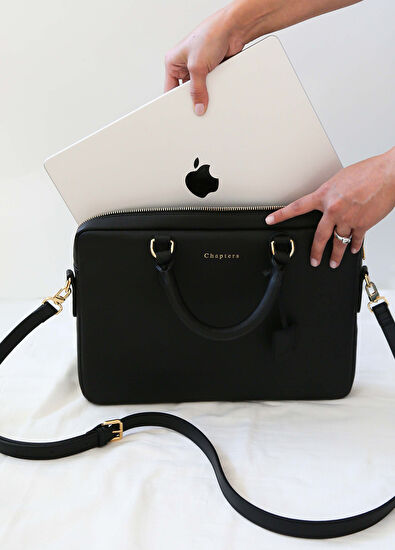 Siyah 13" - 14" Askılı Laptop Çantası - Görsel 4