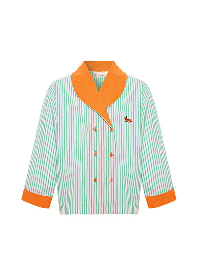 Lala's Playful Prince Green Striped Boys' Pajama Set - 3