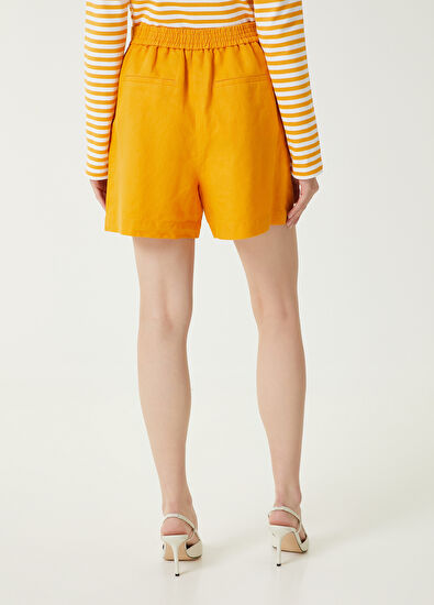 Beymen Club Turuncu Pile Detaylı Keten Şort - 6