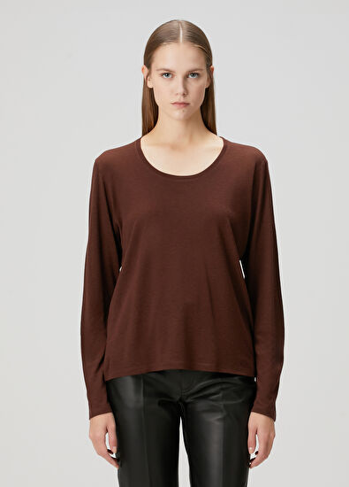 Loulou de Saison Ava Kahverengi Uzun Kollu T-shirt - 3