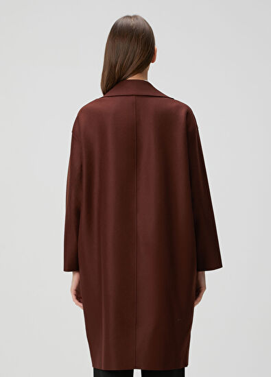 Harris Wharf London Cognac Double-Breasted Wool Coat - 4