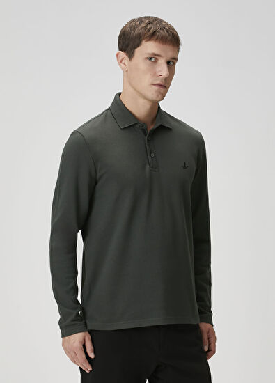 Beymen Club Comfort Fit Khaki Polo Sweatshirt - 3
