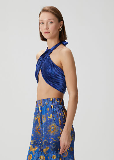 Movom Elio Blue Crop Blouse - 3