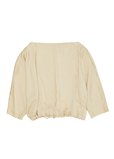 Beymen Club Beige Waist Laces Crop Blouse - 7