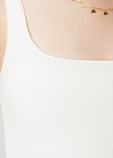 Beymen Club Off White Ribbed Fit Tank Top - 5