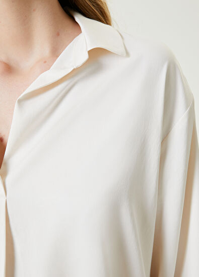 Beymen Club Beyaz Yüksek Manşetli Gömlek - 4