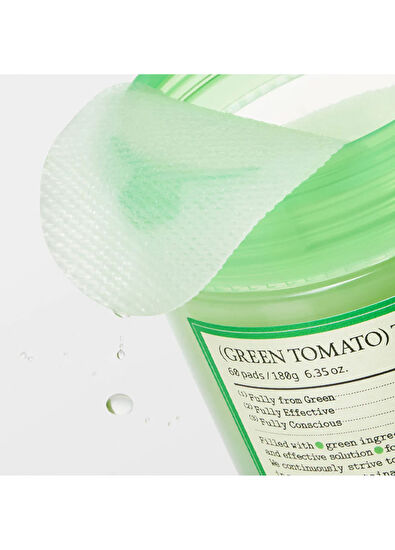 Fully Fully Green Tomato Toner Pad Yeşil Domates Sebum Dengeleyici 60'lı Tonik Ped - 5