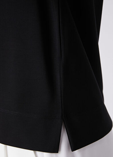 Beymen Club Siyah Yanı Yırtmaçlı Basic T-shirt - 7