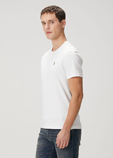 Polo Ralph Lauren White Logo Embroidered Basic T-Shirt - 3