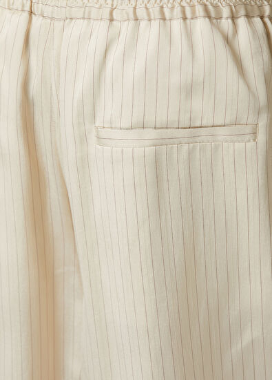 Dsquared2 Baseball Bej Çizgi Desenli Bermuda - 5