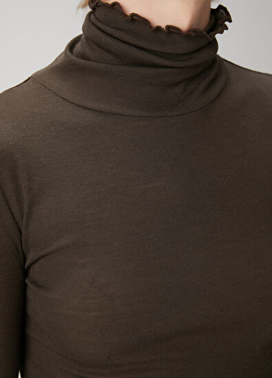 Beymen Club Brown Basic Wool T-Shirt - 5