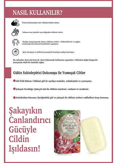 Nesti Dante With Love and Care Regina di Peonie Çiçeksi Vegan Bakım Sabunu 250 gr - 4