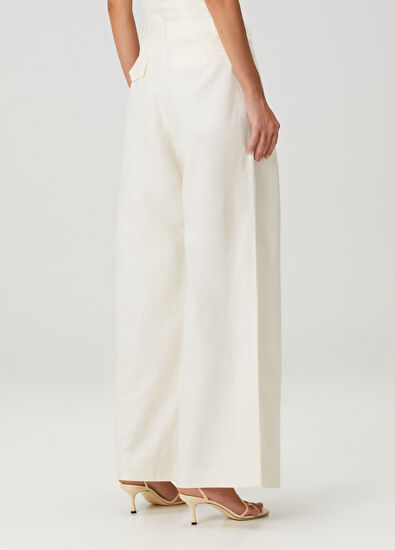 St. Agni Krem Pileli Organik Pamuk Pantolon - 4