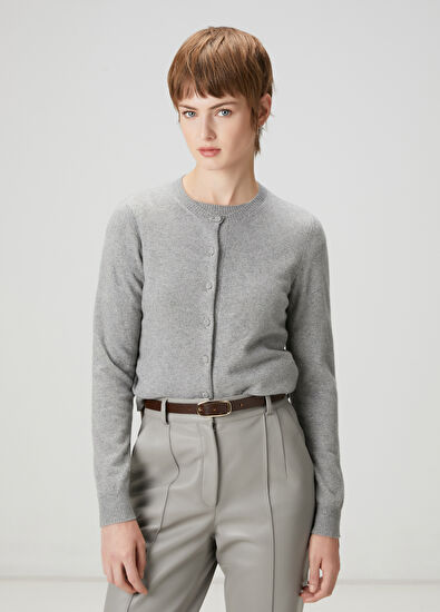Beymen Club Grey Cashmere Blend Cardigan - 3
