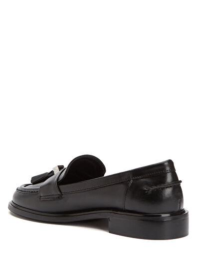 Beymen Club Siyah Püsküllü Kadın Deri Loafer - 3