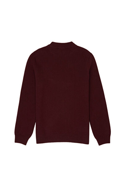 Beymen Club Plum Ribbed Collar Goose Logo Sweater - 6