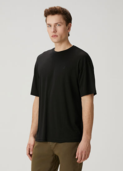 Beymen Club Black Logo Embroidered Oversized T-Shirt - 3