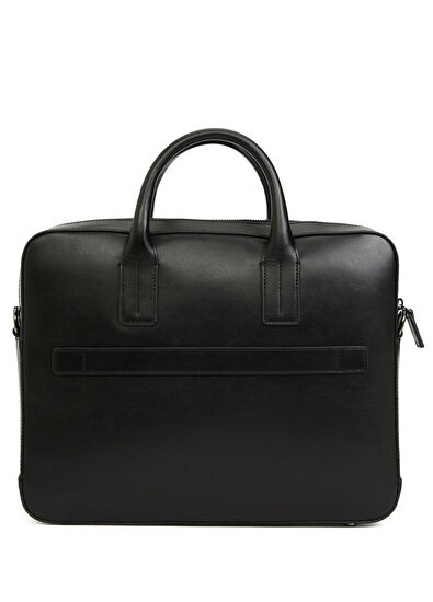Siyah Erkek Deri Laptop Çantası - Görsel 5