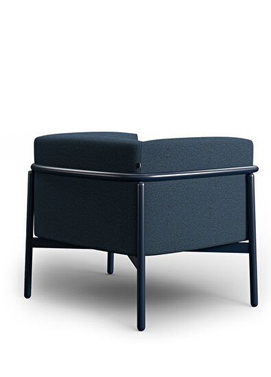 Borbo Bowie Navy Blue Metal Frame Wing Chair - 5