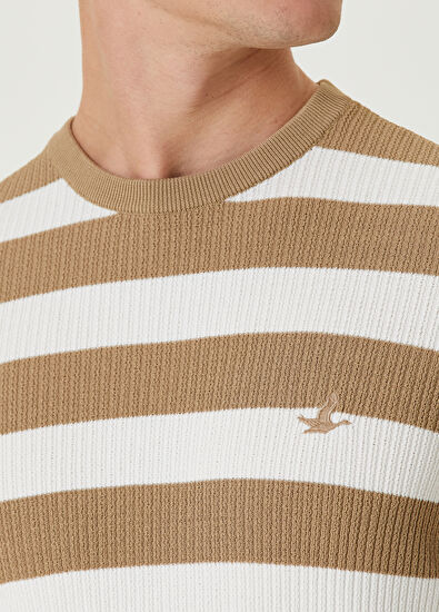 Beymen Club Bej Colorblocked Jakarlı Kısa Kollu Kazak - 6