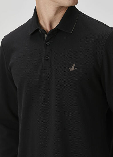 Beymen Club Comfort Fit Siyah Polo Yaka Sweatshirt - 5
