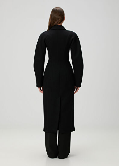 Siyah Yün Palto - Görsel 5