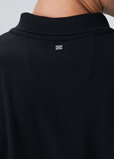 Network Siyah Çıtçıtlı Jakar Desen Kırılmaz Desen T-Shirt - 7