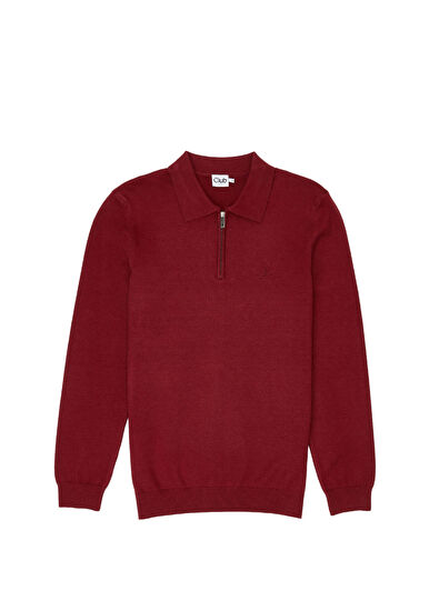 Beymen Club Vişne Fermuarlı Polo Triko - 5