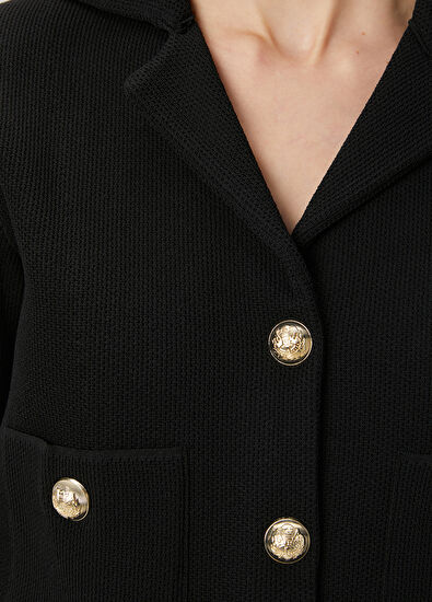 Beymen Club Siyah Crop Triko Ceket - 6