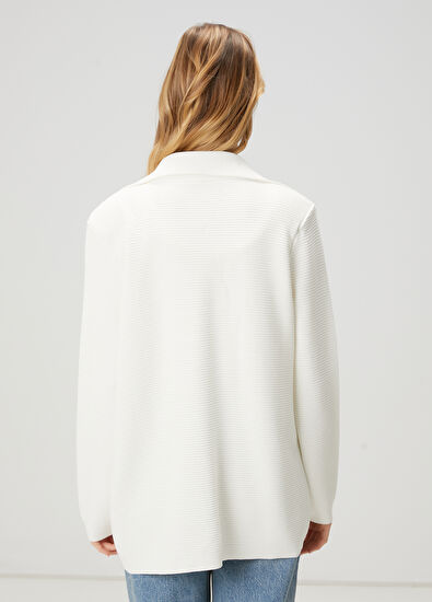 Beymen Club Beyaz İşlemeli Logolu Hırka - 6