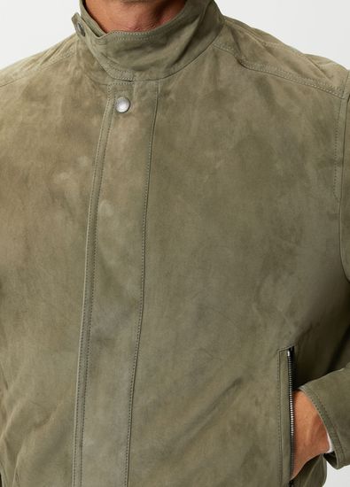 Brunello Cucinelli Khaki Suede Coat - 5