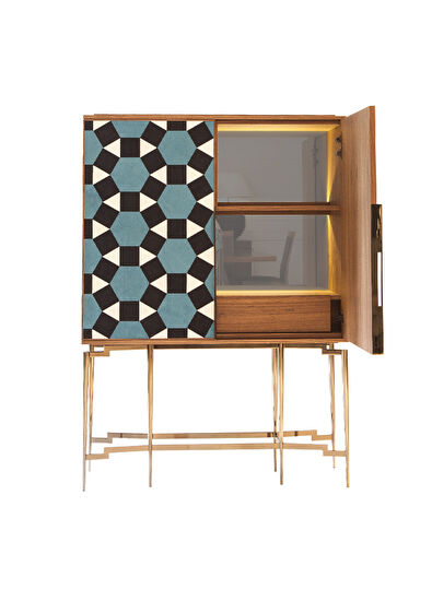 Mobi Nikea Renkli Ceviz Kabinet Konsol - 5