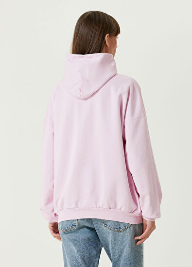 Balenciaga Pembe Kapüşonlu Logolu Sweatshirt - 5