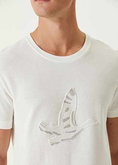 Beymen Club Beyaz Logo Baskılı Pike Dokulu T-shirt - 6