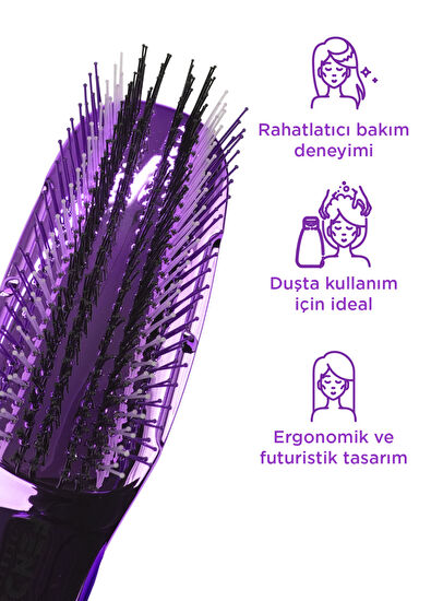 FENDA Profesyonel 4 Pinli Kompakt Mor Saç Fırçası - 4