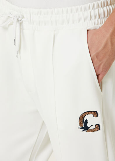 Beymen Club White Ribbed Stitch Logo Jogger Bottoms - 4