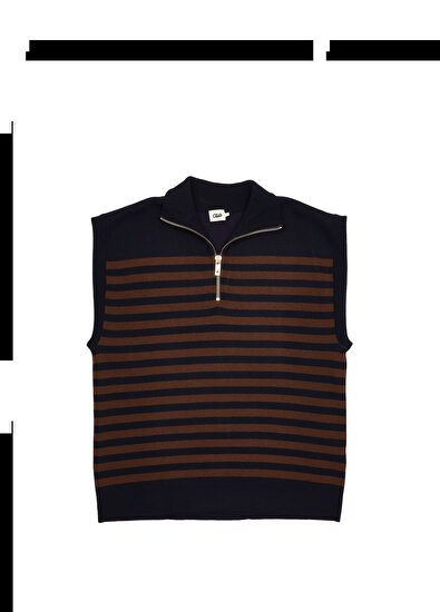 Beymen Club Navy Blue Striped Wool Sweater - 7