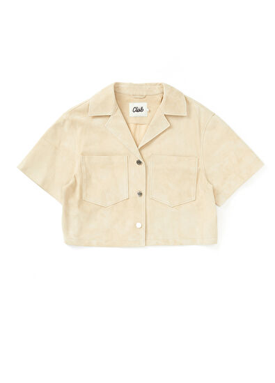 Beymen Club Bej Crop Süet Gömlek - 7