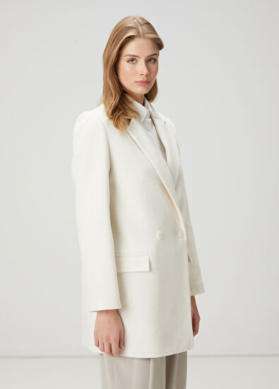 Beymen Club Ecru Double-Breasted Coat - 3