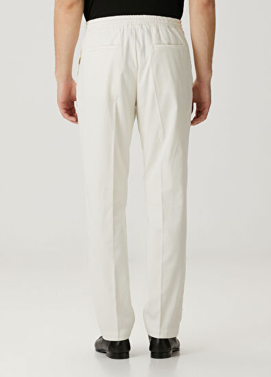Canali Beyaz Beli Kordonlu Pantolon - 3