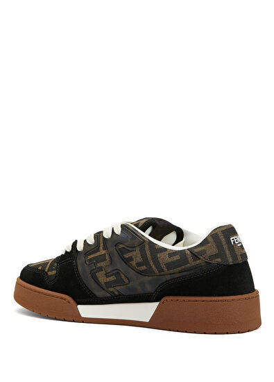 Fendi Black Brown Womens Leather Sneakers - 3