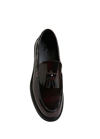 Beymen Club Burgundy Tassel Detail Men's Leather Loafers - 4