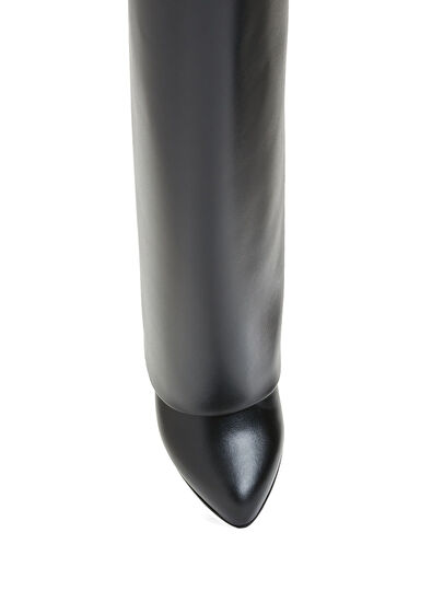 Shark Lock Siyah Kadın Deri Çizme - Görsel 5