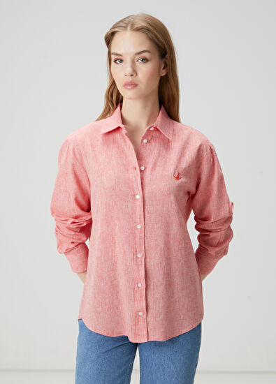 Beymen Club Red Linen Shirt - 3