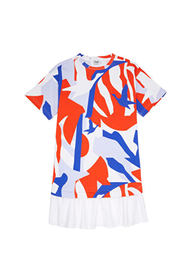 Beymen Club Kırmızı Mavi Desenli Mini Elbise - 7